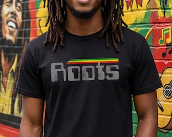 Maglietta Roots Reggae, maglietta Rasta vintage con strisce rovinate, maglietta Dub da festival musicale, abbigliamento streetwear Love & Unity
