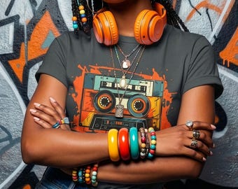 Retro Cassette Tape Graphic Tee: 80s Music Lover Gift