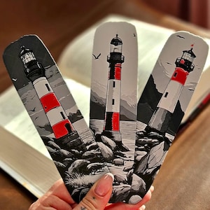 Lighthouse Tales Bookmarks - Nautical Set, Coastal Lighthouse Bookmark Gift Set, Nautical Bookmark Set for Book Lovers,