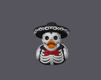 Mariachi Skeleton Duck Halloween Duck Spooky Scary Custom Duck Cruise Duck Easter Basket Duck Graduation Gift Duck Spanish Day Dead Rubber