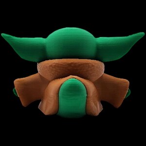 Baby Yoda Duck Mashup Figure Grogu Character Design Star Wars Collectible Miniature Toy Small Size Desk Accessory Display Item 3D Printed PLA Material Green Head Large Ears Brown Robe Cute Decoration Fan Collection Unique Gift Idea Office