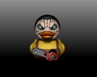 Leatherface Inspired Duck Figurine Duck Figure Display Shelf Decor Item for Halloween Horror Collection