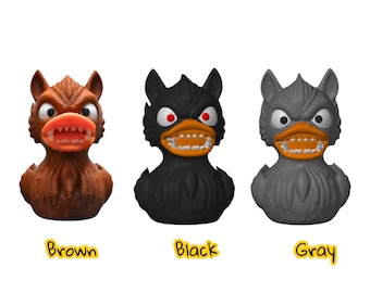 Werewolf Duck Monster Wolf  Black, Brown or Grey Dashboard Buddy 3D Printed