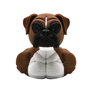 3D Printed Boxer Dog Rubber Duck: Pet Lover Gift