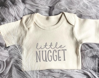 Embroidered Little Nugget Bodysuit, Baby Gift from Aunt, Auntie Newborn Baby Gift, Cute Nickname Baby Bodysuit, Cute Baby Bodysuit Gift