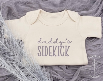 Embroidered Daddy’s Sidekick Bodysuit, Cute Baby Bodysuit, Happy Father’s Day, Baby Shower Gift, Besties with Daddy, Dad’s Mini Bodysuit