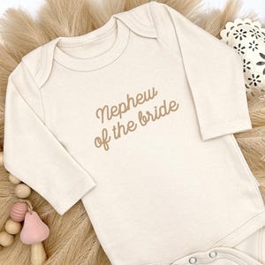 Embroidered nephew of the bride Bodysuit, Wedding Bodysuit, Team Bride Bodysuit, Baby Wedding Clothing, Cute Wedding Bodysuit for Babies