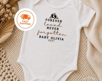 Embroidered Forever Loved, Never Forgotton Memorial Bodysuit, Personalized Baby Loss Gift, Baby Loss Keepsake, Miscarriage Sympathy Gift
