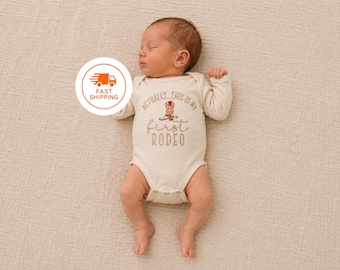 Embroidered Actually…This is my first Rodeo Bodysuit, Baby’s First Rodeo Bodysuit, Cowboy Bodysuit, My First Rodeo Cute Baby Shower Gift