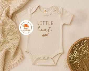 Embroidered Little Loaf Bodysuit, Cottagecore Baby Announcement, Bread Lover Pregnancy Announcement, Bun in the Oven Bodysuit, Baker Gift