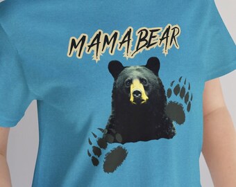 Camiseta de Mamá Osa: Camiseta de jersey con estampado de pata de oso negro