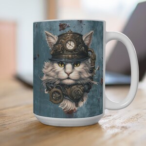 Steampunk Cat Collection large coffee mug, Mug 15oz, Victorian Explorers, cosplay gift, cat lovers, coffee drinkers gift, cool gift for him