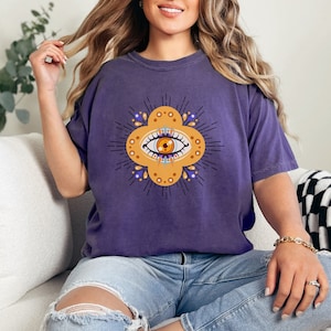 Magical Eye of Protection t shirt, mystical eye tee, witch core eye, all seeing eye, gift for her, protect, Unisex Garment-Dyed T-shirt