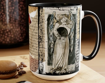 William Morris Angel Coffee Mug: Day and Night, 15oz Two-Tone Mug
