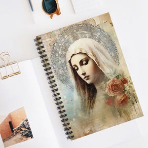 Gesegnete Jungfrau Maria Zeitschrift, Spiralnotizbuch - Liniert, Katholik, Dame von Guadalupe, Mutter Maria, Heilige Mutter, Gebetstagebuch