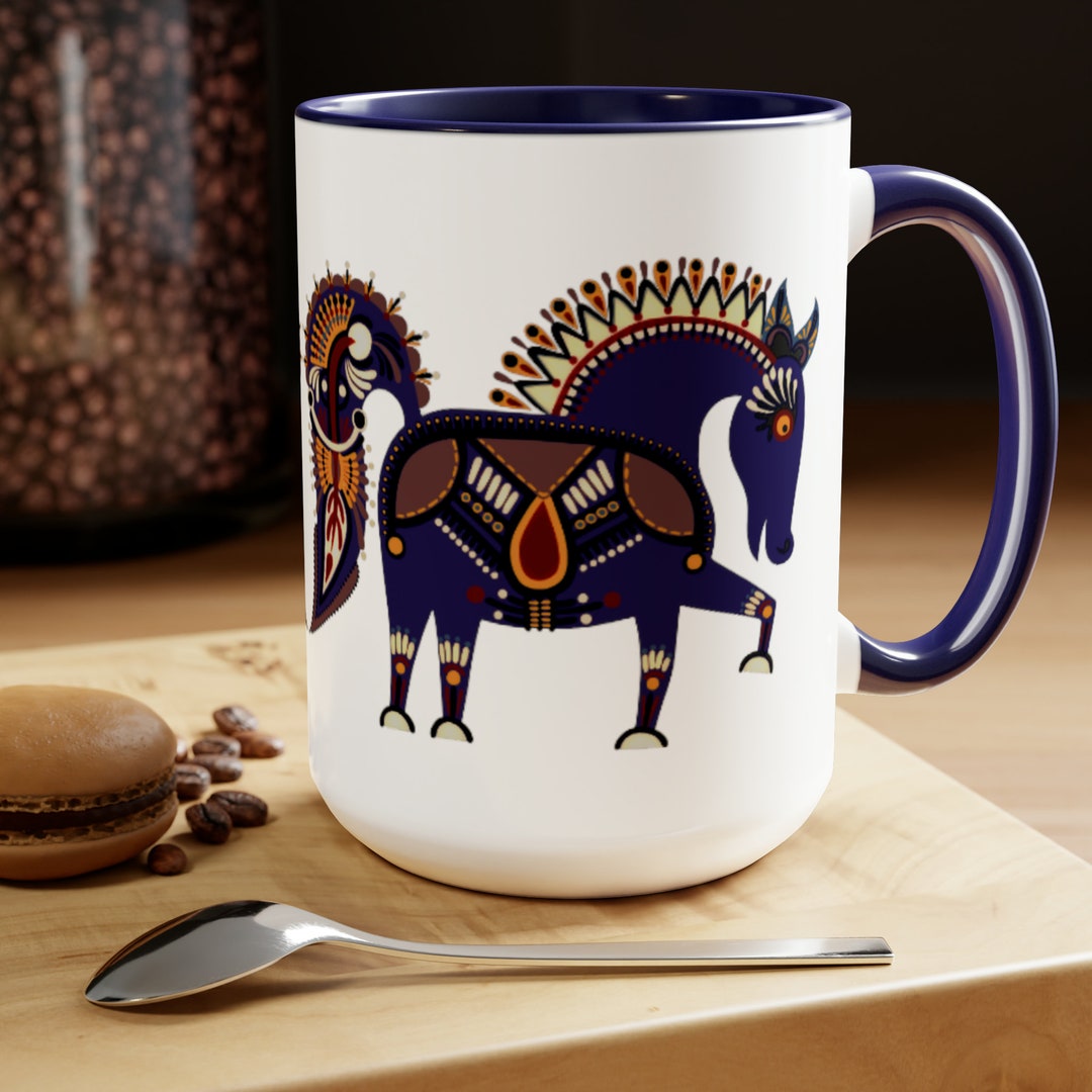 Folk Art Mug Series 9, Ukrainian Style Folk Art Mug, Karakoko Style