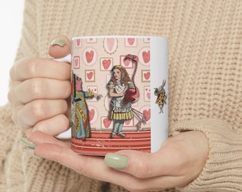 Alice in Wonderland Hearts-illustratiemok | Keramische koffiekop
