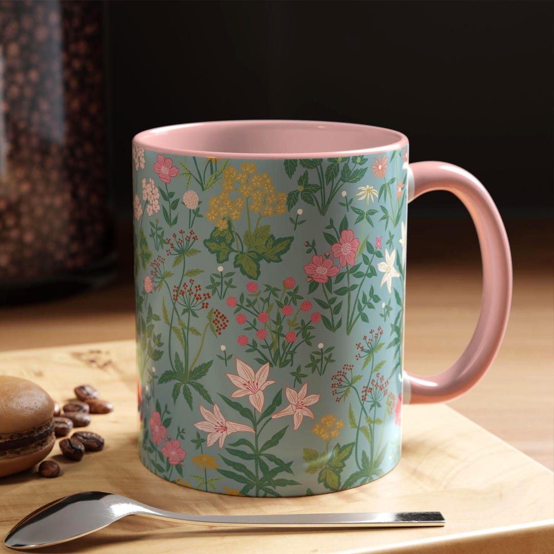 Wildflower Bouquet Mug | Floral Pattern Accent Coffee Mug - Etsy