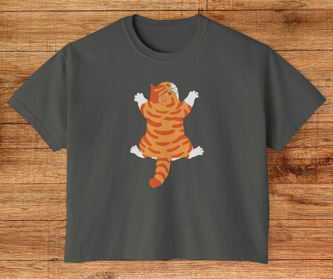 Ginger Tiger Cat T Shirt, Women's Boxy Tee, Cat Lovers Shirt