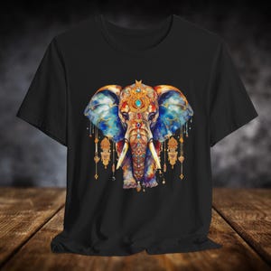Festival Elephants t shirt, Unisex Jersey Short Sleeve Tee, colorful elephant t shirt, Holi Festival t shirt, decorated elephant, tee shirt