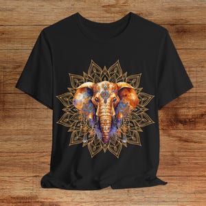 Mandala Elephant t shirt, Unisex Jersey Short Sleeve Tee, mandala t shirt, decorated elephant tee, gift for women, gift for men, colorful