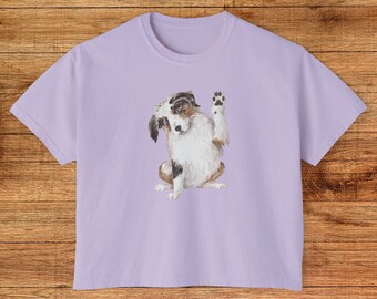 Australian Shepherd Dog T-Shirt: Women's Boxy Comfort Colors Tee