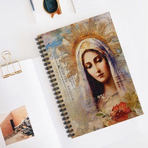 Gesegnete Jungfrau Maria Zeitschrift, Spiralnotizbuch - Liniert, Katholik, Dame von Guadalupe, Mutter Maria, Heilige Mutter, Gebetstagebuch