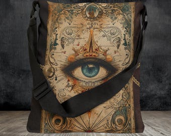 Mystic Eye Tote Bag: Witchcore Dark Academia Adjustable Book Bag