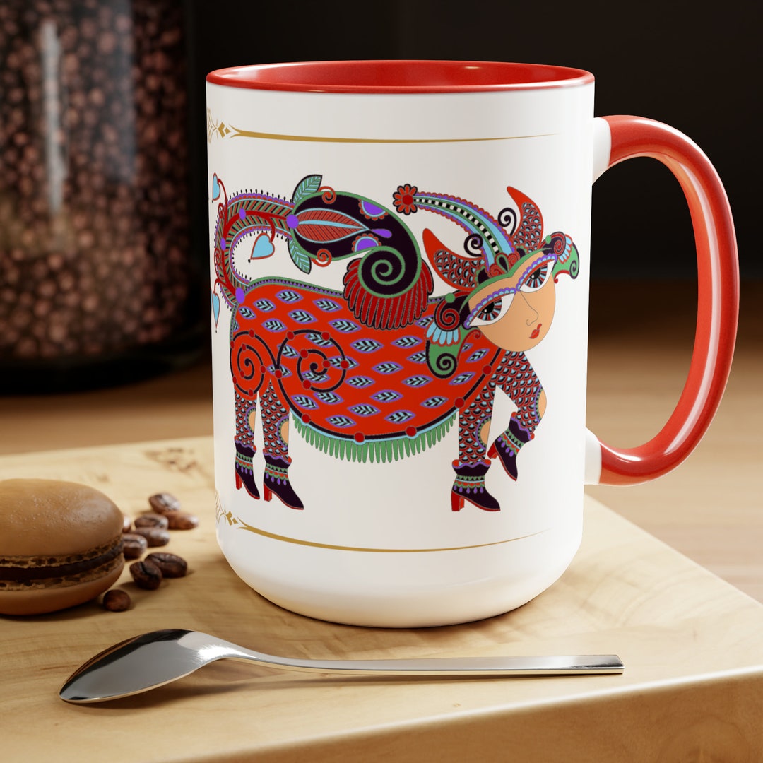 Folk Art Mug Series 10, Ukrainian Style Mug, Folk Art Ukraine, Large