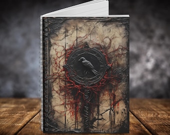 Crow Grimoire Notebook: Witchcore Book of Shadows, Ruled Line