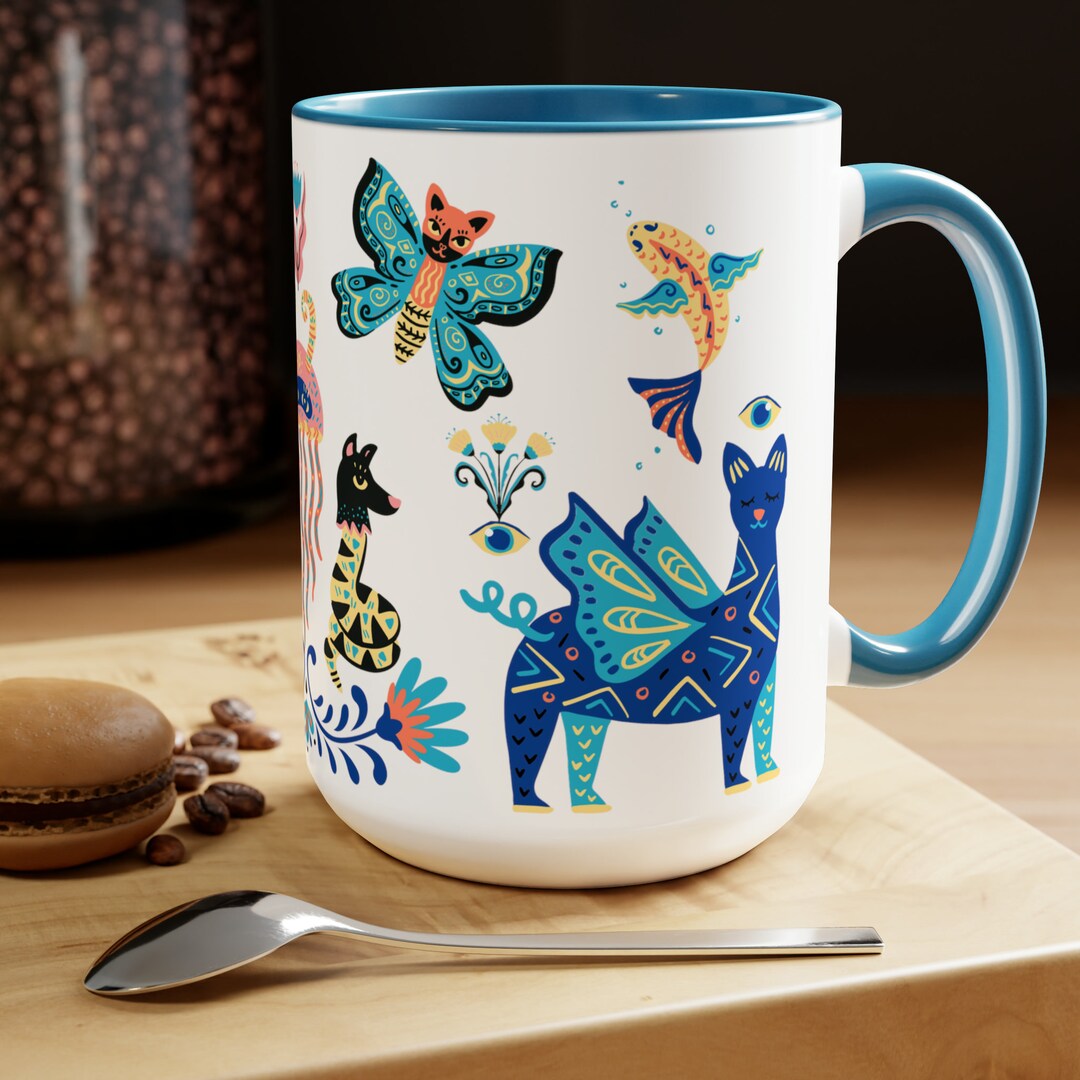 Folk Art Mug Series 7, Mexican Folk Art, Alebrijes, Fantasy Animal Mug