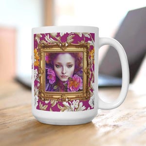 Bohemian Floral Mug, Artistic Coffee Cup, Unique Gift for Art Lovers, Home Decor, Mother's Day, Birthdays, Elegant Drinkware