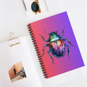 Beetle Notebook, Spiral Notebook - Ruled Line, loves beetles, journal, bugs, loves insects, entomology enthusiast, writers, office accessory