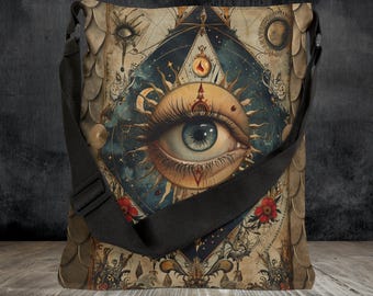 Mystic Eye Art Tote Bag: Adjustable Shoulder Bag