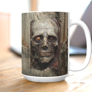 Texture and Terror #4 mug Collection, scary mug, zombie coffee cup, large creepy cup, loves horror, loves zombies, coffee drinkers, Mug 15oz