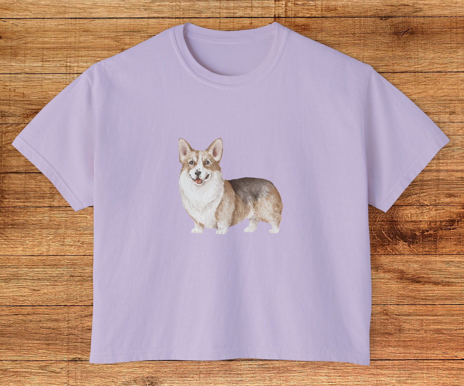 Corgi Dog T-shirt: Women's Boxy Crop Top, Comfy Cotton Tee - Etsy