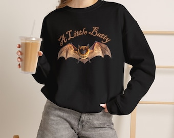 A Little Batty sweatshirt | Bat illustration crewneck, Halloween apparel