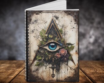 Eye Grimoire Notebook: Witchcore Book of Shadows, Ruled Line