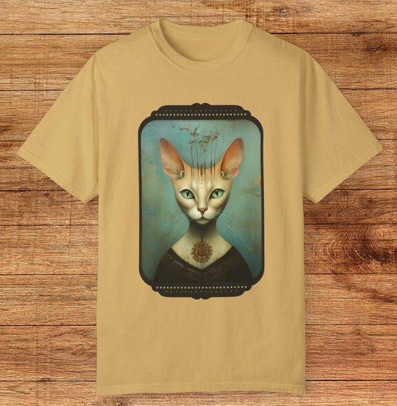 Victorian Cat T-shirt: Anthropomorphic Tabby, Whimsical Feline Art
