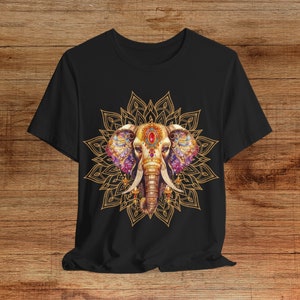 Mandala Elephant t shirt, Unisex Jersey Short Sleeve Tee, decorated elephants t shirt, Mandala t shirt, shirt for him, shirt for her, gifts