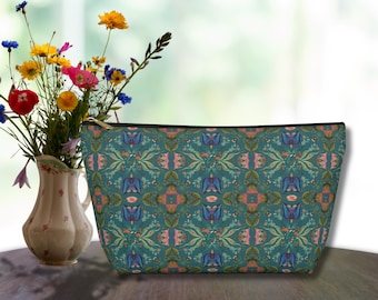 Accessoire-Etui mit türkisfarbenem Blumenmuster