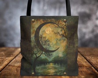 Moonlit Lake Tote Bag: Witching Hour Halloween