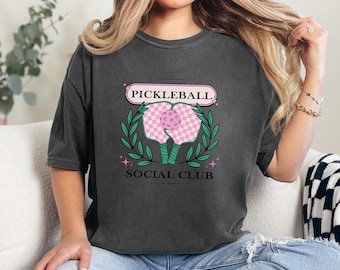 Pickleball Social Club T-shirt: Garment-Dyed Comfort Colors Tee