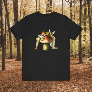 Cottage core, Fairy core, Fairy Princess, mushrooms, tee shirt, earthy, nature, vintage style, t shirt, Unisex Jersey Short Sleeve Tee
