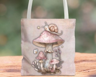 Grillige paddestoel draagtas: boodschappentas tuinkunst