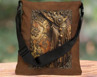 Western Boho Tote Bag: Artistic Cowgirl Style, Adjustable Strap