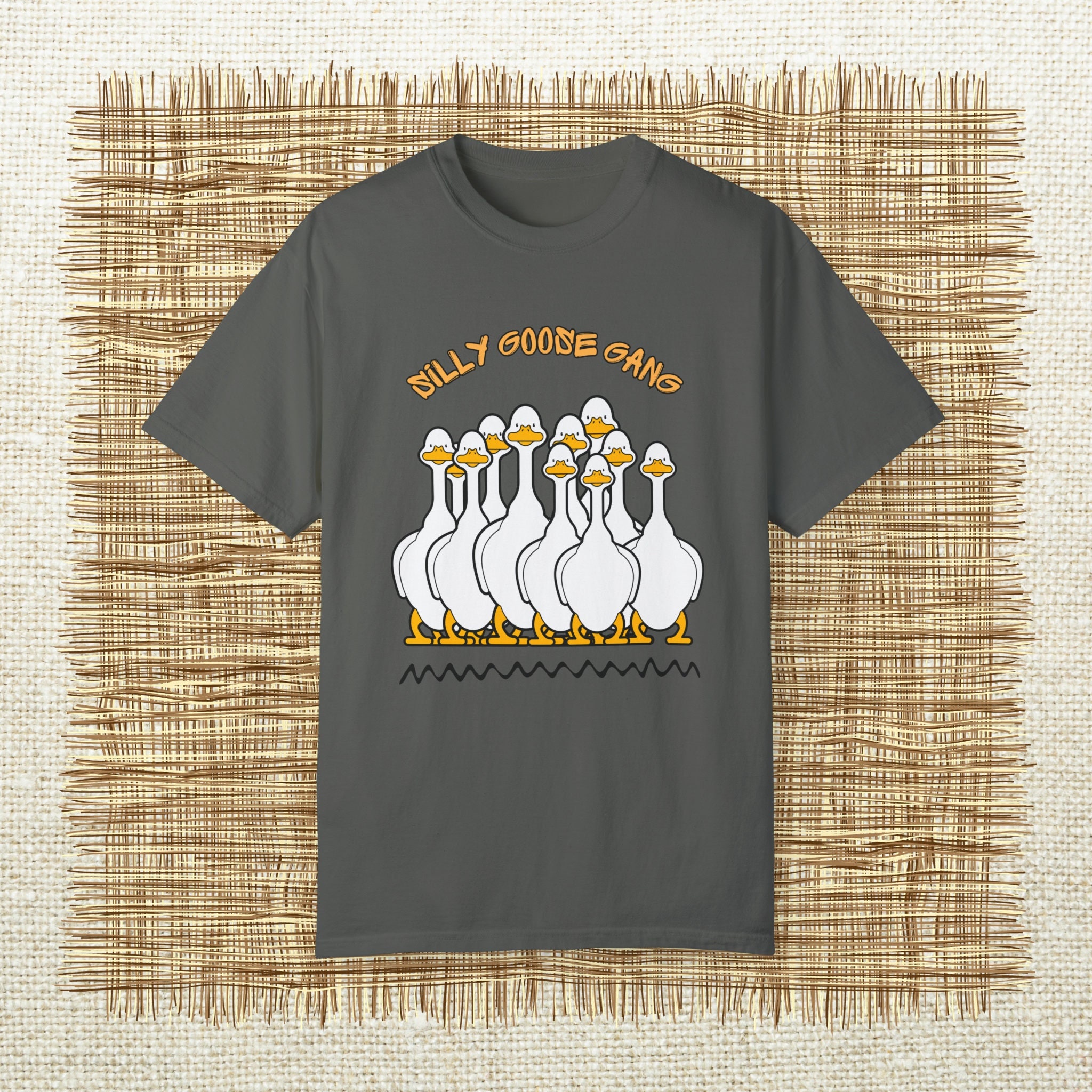Silly Goose Gang, goose tee shirt, goose shirt, goose lover, silly goose, animal shirt, bird shirt, graphic t, Unisex Garment-Dyed T-shirt