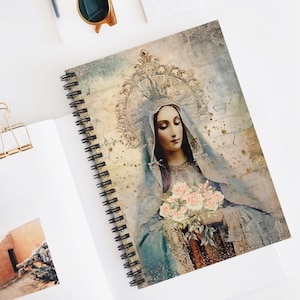 Gesegnete Jungfrau Maria Zeitschrift, Spiralnotizbuch - Liniert, Katholik, Dame von Guadalupe, Mutter Maria, Heilige Mutter, Gebetstagebuch
