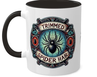 Taza de café con pelo de araña de Halloween, decoración otoñal Witchcore Goblincore
