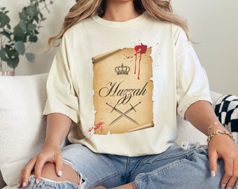 Huzzah t shirt, Unisex Garment-Dyed T-shirt, Ren Faire shirt, Renaissance themed t shirt, Huzzah shirt, festival tee, themed gift,